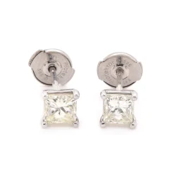 14 Karat White Gold Diamond Stud Earrings