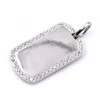 14 Karat White Gold Diamond Dog Tag Pendant