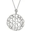 18 Karat White Gold Diamond Open Circle Pendant