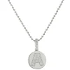 14 Karat White Gold Diamond “A” Necklace
