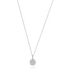 14 Karat White Gold Diamond Flower Necklace
