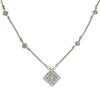 18 Karat White Gold Diamond Station and Bar Link Collar Necklace