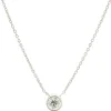 14 Karat White Gold Diamond Solitaire Necklace with Extension