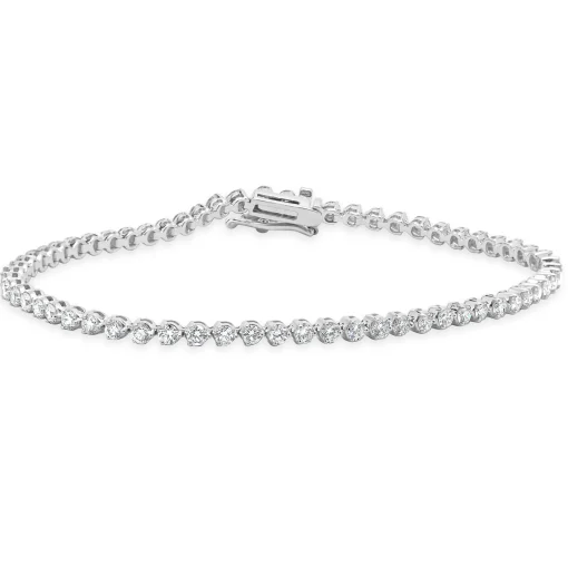 14 Karat White Gold Diamond Tennis Bracelet