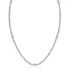 14 Karat White Gold Diamond Station Tennis Necklace