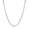 14 Karat White Gold Diamond Station Tennis Necklace