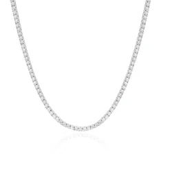 18 Karat White Gold Diamond Inline Tennis Necklace