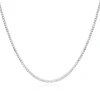 14 Karat White Gold Diamond Tennis Necklace