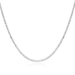 14 Karat White Gold Diamond Tennis Necklace