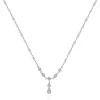 18 Karat White Gold Diamond Twisted Link Lariat Necklace