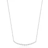 18 Karat White Gold Diamond Smile Necklace