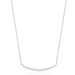 18 Karat White Gold Diamond Smile Necklace