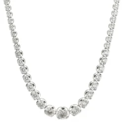 14 Karat White Gold Diamond Tennis Necklace