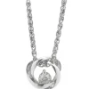 14 Karat White Gold Diamond Solitaire Swirl Necklace