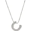 14 Karat White Gold Diamond Horse Shoe Necklace