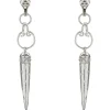 14 Karat White Gold Diamond Spike Drop Earrings