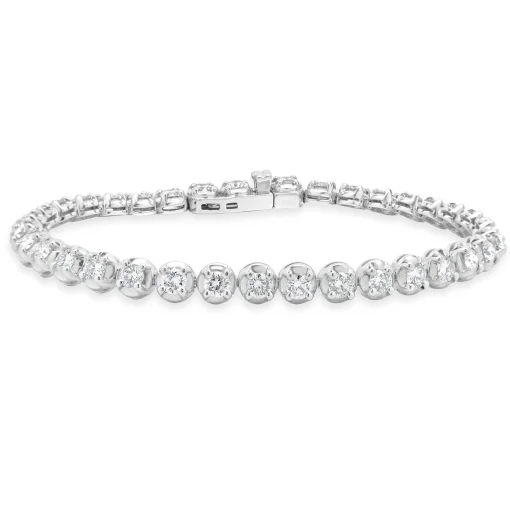 14 Karat White Gold Diamond Tennis Bracelet