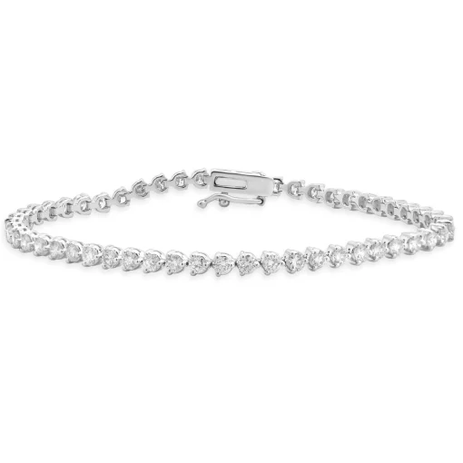 14 Karat White Gold Diamond Tennis Bracelet