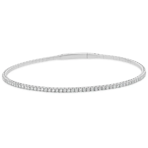 14 Karat White Gold Diamond Flex Bracelet