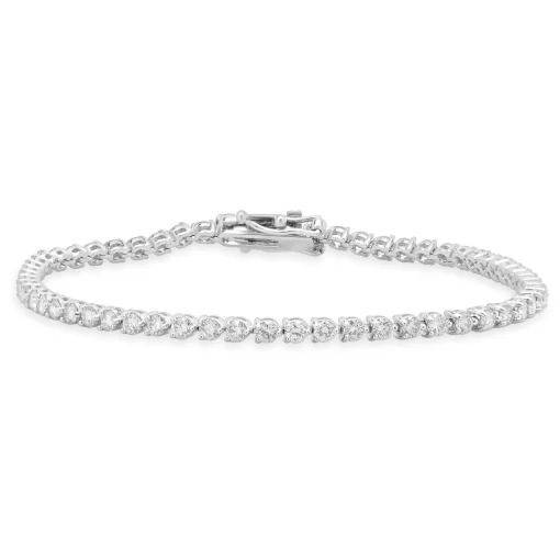 14 Karat White Gold Diamond Tennis Bracelet