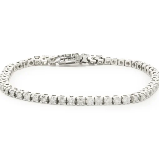 14 Karat White Gold Diamond Tennis Bracelet
