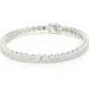 14 Karat White Gold Diamond Cluster Bangle Bracelet