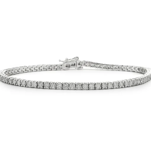 14 Karat White Gold Diamond Tennis Bracelet