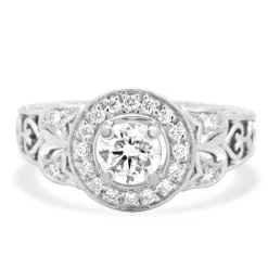 14 Karat White Gold Diamond Engagement Ring