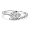10 Karat White Gold Diamond Snake Bypass Ring