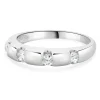 14 Karat White Gold Diamond Station Band