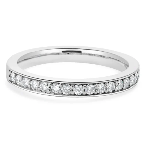 18 Karat White Gold Diamond Band