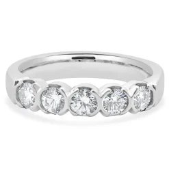 14 Karat White Gold Diamond Band