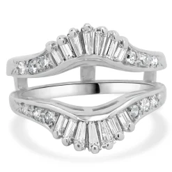 14 Karat White Gold Diamond Ring Guard