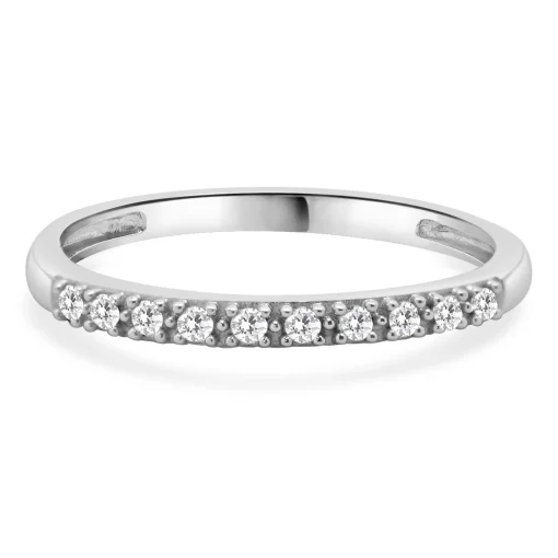 10 Karat White Gold Diamond Band