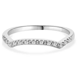 10 Karat White Gold Diamond Contour Band