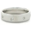 14 Karat White Gold Diamond Station 6MM Band