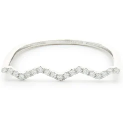 18 Karat White Gold Diamond ZigZag Ring