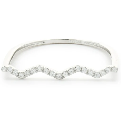 18 Karat White Gold Diamond ZigZag Ring