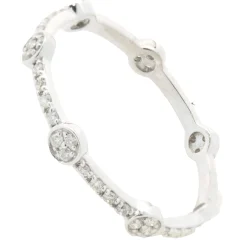 14 Karat White Gold Diamond Band with Circle Stations
