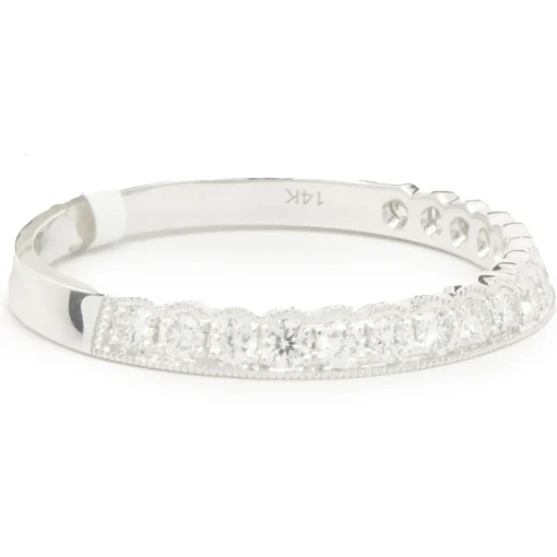14 Karat White Gold Diamond Band