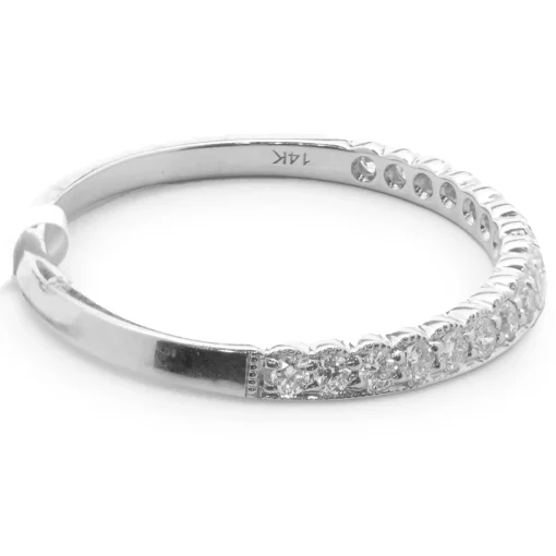 14 Karat White Gold Diamond Band