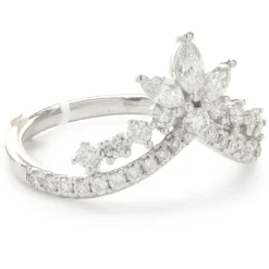 14 Karat White Gold Diamond Crown Band