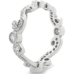 18 Karat White Gold Diamond Filigree Eternity Band