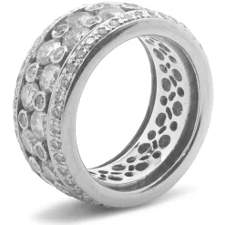 18 Karat White Gold Diamond Bubble Eternity Band