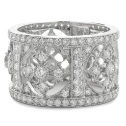 18 Karat White Gold Diamond Maltese Cross Cigar Band