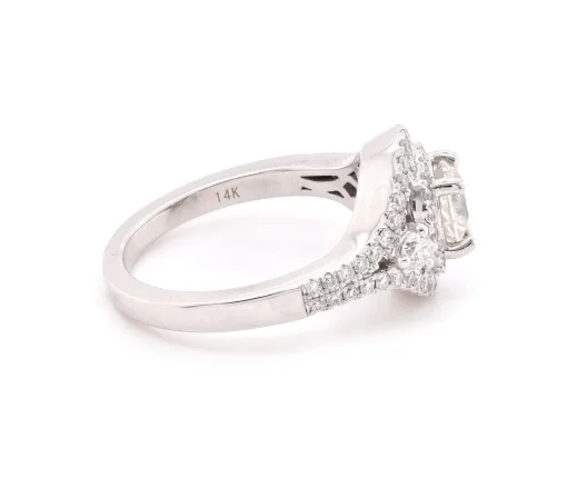 14 Karat White Gold Diamond Engagement Ring