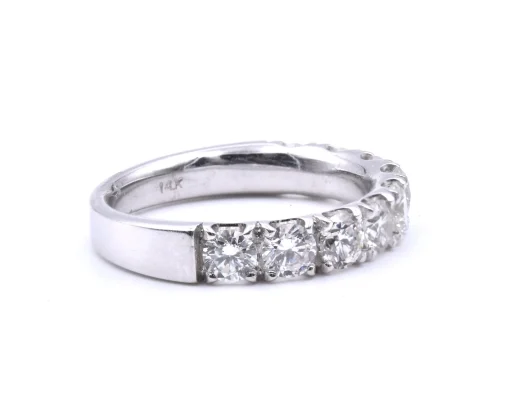 14 Karat White Gold Diamond Band