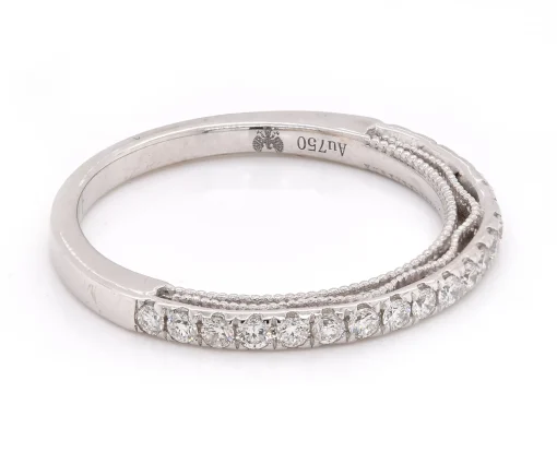 18 Karat White Gold Diamond Band