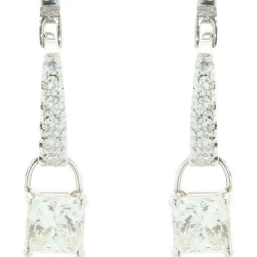 14 Karat White Gold Diamond Drop Earrings