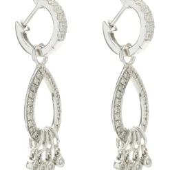 14 Karat White Gold Diamond Drop Earrings